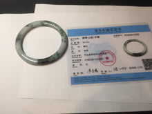 Load image into Gallery viewer, 57.5mm certificated Type A 100% Natural light green with green floating flowers Jadeite Jade bangle AS82-3025
