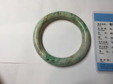 Load image into Gallery viewer, 58mm Certified Type A 100% Natural Sunny Green Brown with Green Floating Flowers Spring on Old Branches (春生旧枝) round cut Jadeite Jade Bangle PC210-6227