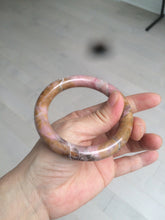 Load image into Gallery viewer, 56mm 100% natural red/pink/black/gray/brown round cut rose stone (Rhodonite) bangle SY24