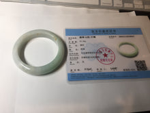 Load image into Gallery viewer, 53.5mm certified 100% natural Type A sunny green/white jadeite jade bangle BM41-8047