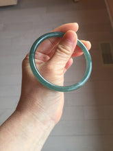 Load image into Gallery viewer, 59.5mm Certified Type A 100% Natural dark green blue gray black slim round cut Guatemala Jadeite bangle GL30-33-4317