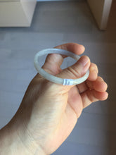 Load image into Gallery viewer, 50mm Certified Type A 100% Natural icy watery light purple white slim Jadeite Jade bangle PJ53-2054