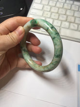 Load image into Gallery viewer, 58mm Certified Type A 100% Natural Sunny Green Brown with Green Floating Flowers Spring on Old Branches (春生旧枝) round cut Jadeite Jade Bangle PC210-6227