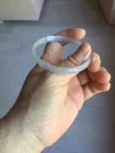 Load image into Gallery viewer, 50mm Certified Type A 100% Natural icy watery light purple white slim Jadeite Jade bangle PJ53-2054