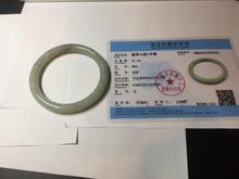 Load image into Gallery viewer, 58.4mm Certified Type A 100% Natural light green/brown round cut Jadeite Jade bangle AR107-4510