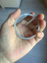 Load image into Gallery viewer, 50mm Certified Type A 100% Natural icy watery light purple white slim Jadeite Jade bangle PJ53-2054