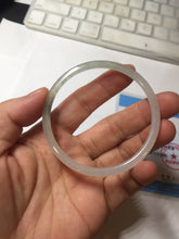 Load image into Gallery viewer, 54.5mm Certified Type A 100% Natural icy watery white/light green/light purple flat slim Jadeite Jade bangle BG224-8576
