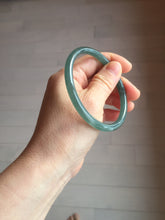 Load image into Gallery viewer, 59.5mm Certified Type A 100% Natural dark green blue gray black slim round cut Guatemala Jadeite bangle GL30-33-4317