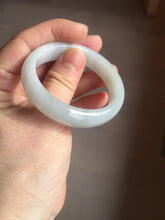 Load image into Gallery viewer, 47mm certified 100% natural Type A icy watery light green white oval jadeite jade bangle AU43-8151