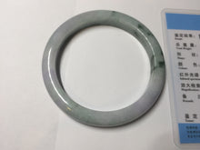 Load image into Gallery viewer, 58mm certificated Type A 100% Natural light green purple with green floating flowers Jadeite Jade bangle AS83-3016
