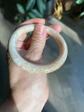 Load image into Gallery viewer, 54.7mm 100% natural beige yellow pink round cut Coral Jade (珊瑚玉) bangle SY36