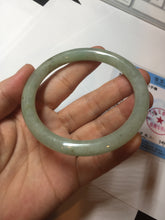 Load image into Gallery viewer, 58.6mm Certified Type A 100% Natural light green/brown round cut Jadeite Jade bangle AR108-4511