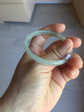 Load image into Gallery viewer, 50mm Certified Type A 100% Natural icy watery light green gray slim Jadeite Jade bangle PJ52-2046
