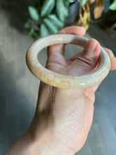 Load image into Gallery viewer, 54.7mm 100% natural beige yellow pink round cut Coral Jade (珊瑚玉) bangle SY36