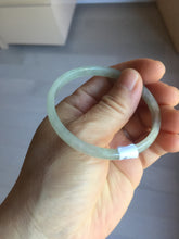 Load image into Gallery viewer, 50mm Certified Type A 100% Natural icy watery light green gray slim Jadeite Jade bangle PJ52-2046