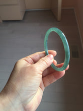 Load image into Gallery viewer, 59.5mm Certified Type A 100% Natural dark green blue gray black slim round cut Guatemala Jadeite bangle GL30-33-4317