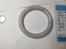 Load image into Gallery viewer, 56mm Certified Type A 100% Natural light purple white round cut Jadeite bangle PA109-6573