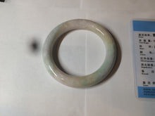 Load image into Gallery viewer, 57.8mm certified 100% natural type A light sunny green/purple/yellow chubby round cut jadeite jade bangle BF36- 9222