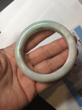 Load image into Gallery viewer, 53.5mm certified 100% natural Type A sunny green/white jadeite jade bangle BM41-8047
