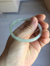 Load image into Gallery viewer, 50mm Certified Type A 100% Natural icy watery light green gray slim Jadeite Jade bangle PJ52-2046