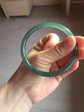 Load image into Gallery viewer, 59.5mm Certified Type A 100% Natural dark green blue gray black slim round cut Guatemala Jadeite bangle GL30-33-4317