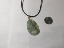 Load image into Gallery viewer, Type A 100% Natural Icy Watery Light Green gray (淡油冰)Jadeite Jade Greatest of All Time Goat Pendant PC230