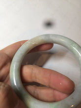 Load image into Gallery viewer, 58.9mm certified 100% natural type A light sunny green/purple/yellow chubby round cut jadeite jade bangle BF37-9225
