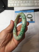 Load image into Gallery viewer, 58mm Certified Type A 100% Natural Sunny Green Brown with Green Floating Flowers Spring on Old Branches (春生旧枝) round cut Jadeite Jade Bangle PC210-6227