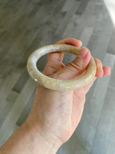 Load image into Gallery viewer, 54.7mm 100% natural beige yellow pink round cut Coral Jade (珊瑚玉) bangle SY36