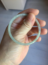 Load image into Gallery viewer, 50mm Certified Type A 100% Natural icy watery light green gray slim Jadeite Jade bangle PJ52-2046