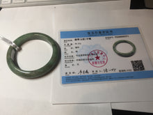 Load image into Gallery viewer, 55.5mm Certified Type A 100% Natural dark green/gray Jadeite Jade bangle D156-5371