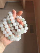 Load image into Gallery viewer, 10-10.5mm 100% natural icy watery clear white light green Quartzite beads Bracelet CB82 Add on item