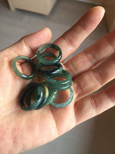 Load image into Gallery viewer, 16.3mm size5 3/4 100% natural type A icy watery green/blue icy watery Guatemala jadeite jade band ring group BP84
