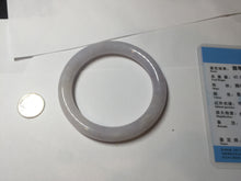 Load image into Gallery viewer, 56mm Certified Type A 100% Natural light purple white round cut Jadeite bangle PA109-6573
