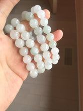 Load image into Gallery viewer, 10-10.5mm 100% natural icy watery clear white light green Quartzite beads Bracelet CB82 Add on item