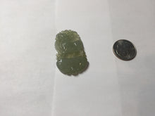 Load image into Gallery viewer, Type A 100% Natural Icy Watery Light Green gray (淡油冰)Jadeite Jade Greatest of All Time Goat Pendant PC231