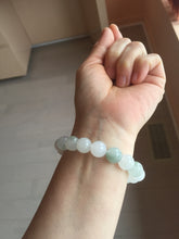 Load image into Gallery viewer, 10-10.5mm 100% natural icy watery clear white light green Quartzite beads Bracelet CB82 Add on item
