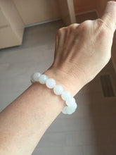 Load image into Gallery viewer, 10-10.5mm 100% natural icy watery clear white light green Quartzite beads Bracelet CB82 Add on item