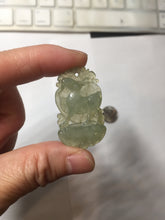 Load image into Gallery viewer, Type A 100% Natural Icy Watery Light Green gray (淡油冰)Jadeite Jade Greatest of All Time Goat Pendant PC231