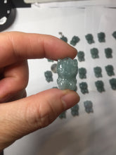 Load image into Gallery viewer, Type A 100% Natural dark green blue gray black Guatemala jadeite jade Snowflake Kitty(雪花猫) pendant BS138 Add one item