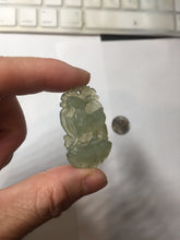Load image into Gallery viewer, Type A 100% Natural Icy Watery Light Green gray (淡油冰)Jadeite Jade Greatest of All Time Goat Pendant PC231
