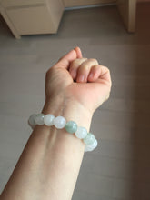 Load image into Gallery viewer, 10-10.5mm 100% natural icy watery clear white light green Quartzite beads Bracelet CB82 Add on item