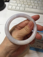 Load image into Gallery viewer, 56mm Certified Type A 100% Natural light purple white round cut Jadeite bangle PA109-6573