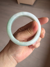 Load image into Gallery viewer, 53.5mm certified 100% natural Type A sunny green/white jadeite jade bangle BM41-8047