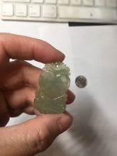 Load image into Gallery viewer, Type A 100% Natural Icy Watery Light Green gray (淡油冰)Jadeite Jade Greatest of All Time Goat Pendant PC231