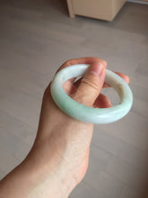 Load image into Gallery viewer, 53.5mm certified 100% natural Type A sunny green/white jadeite jade bangle BM41-8047