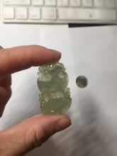 Load image into Gallery viewer, Type A 100% Natural Icy Watery Light Green gray (淡油冰)Jadeite Jade Greatest of All Time Goat Pendant PC231