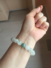Load image into Gallery viewer, 10-10.5mm 100% natural icy watery clear white light green Quartzite beads Bracelet CB82 Add on item