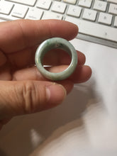 Load image into Gallery viewer, Size 10 3/4 100% natural type A sunny green light green white broad jadeite jade band ring thumb ring PC246-1