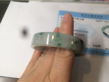 Load image into Gallery viewer, 51.7mm Certified type A 100% Natural sunny green/purple square Jadeite Jade bangle AZ57-7272